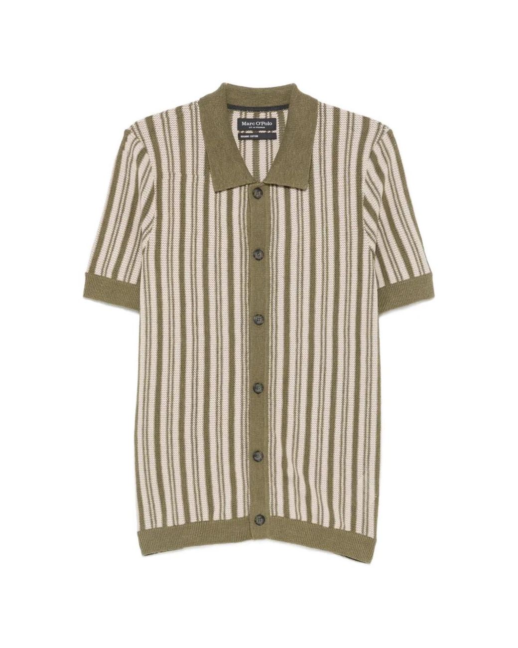 Marc O' Polo White Vertical-Stripe Knit Shirt for men