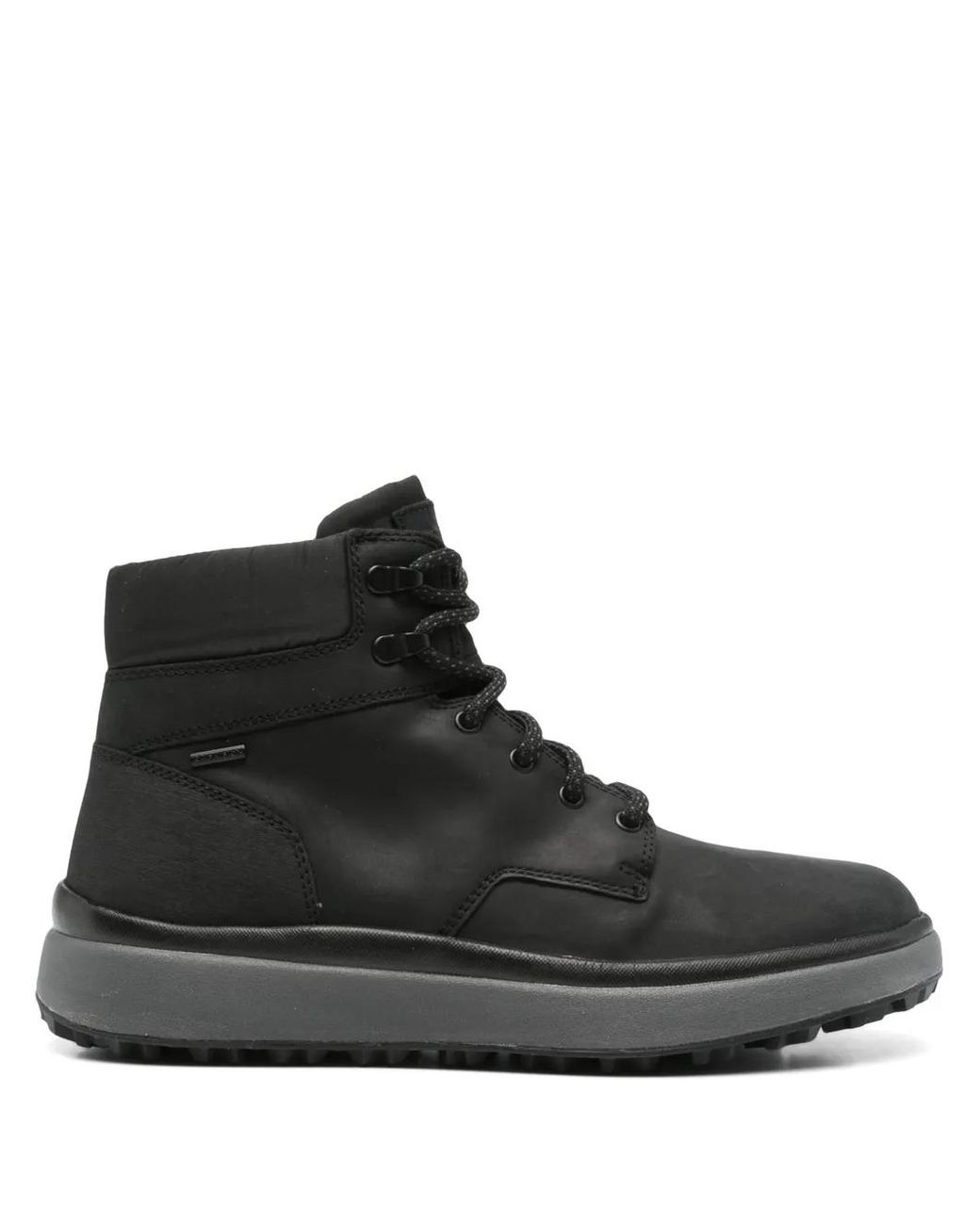 Geox Black Leather Biker Boots for men