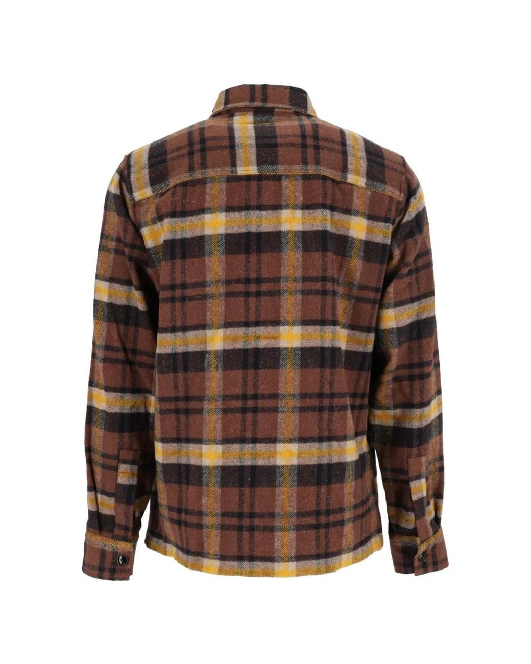 Schott Nyc Brown Check-Pattern Button-Up Shirt for men
