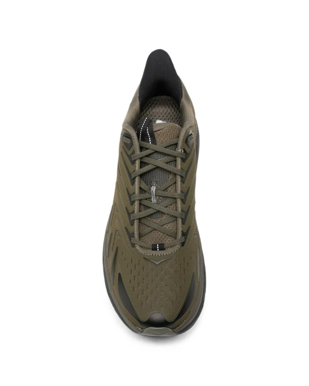 Hoka One One Green Clifton Utl Logo-Print Panelled Sneakers for men