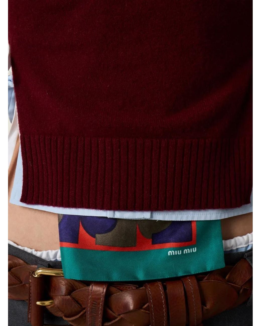 Miu Miu Red Cashmere Knit Vest