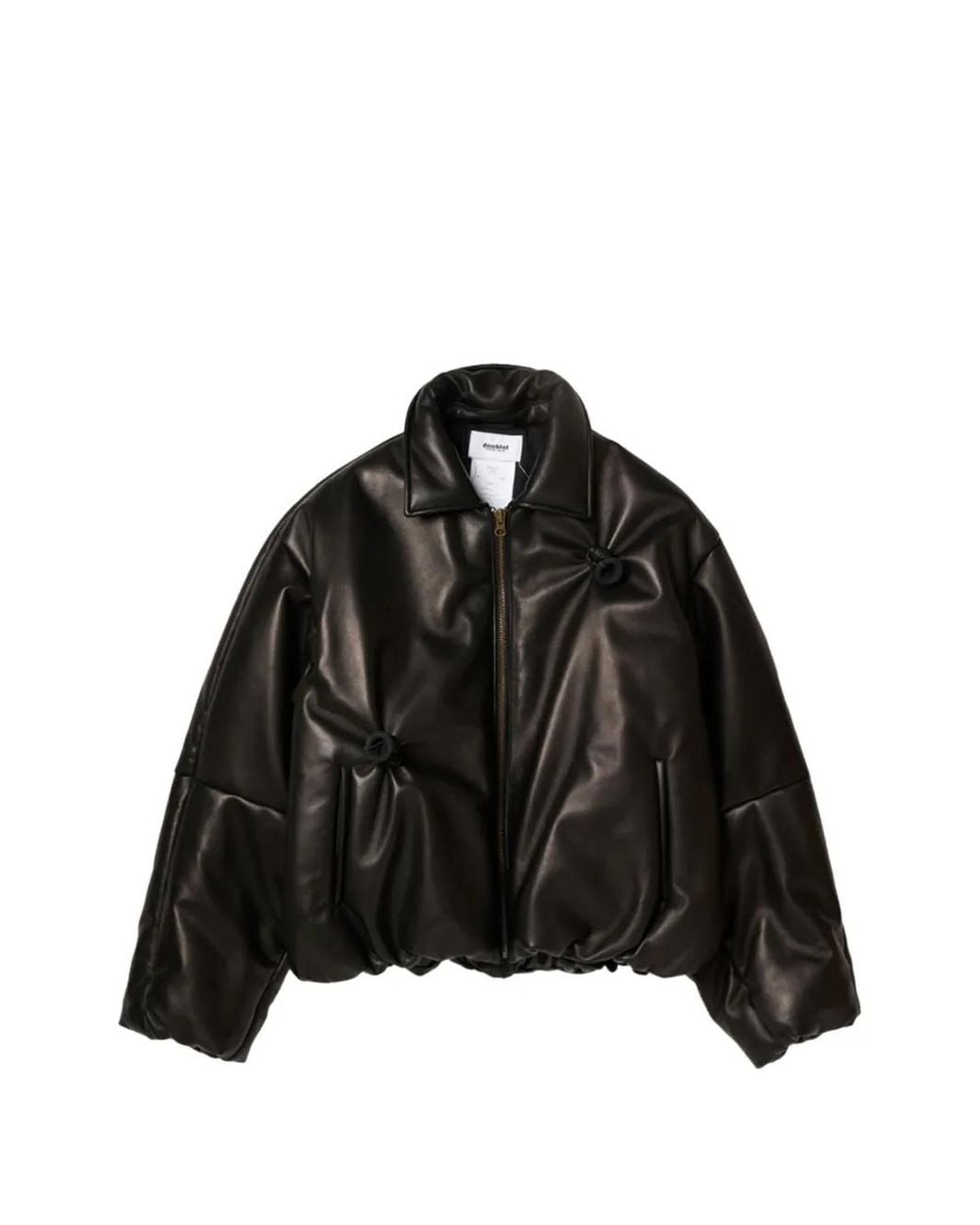 Doublet Black Inflated Balloon Leather Jacket for men