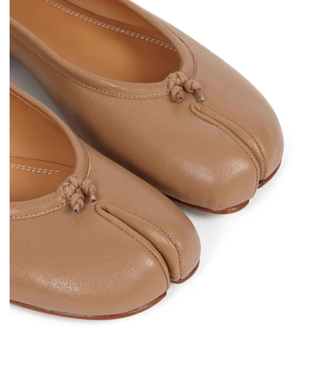Maison Margiela Brown Tabi Toe Ballet Flats