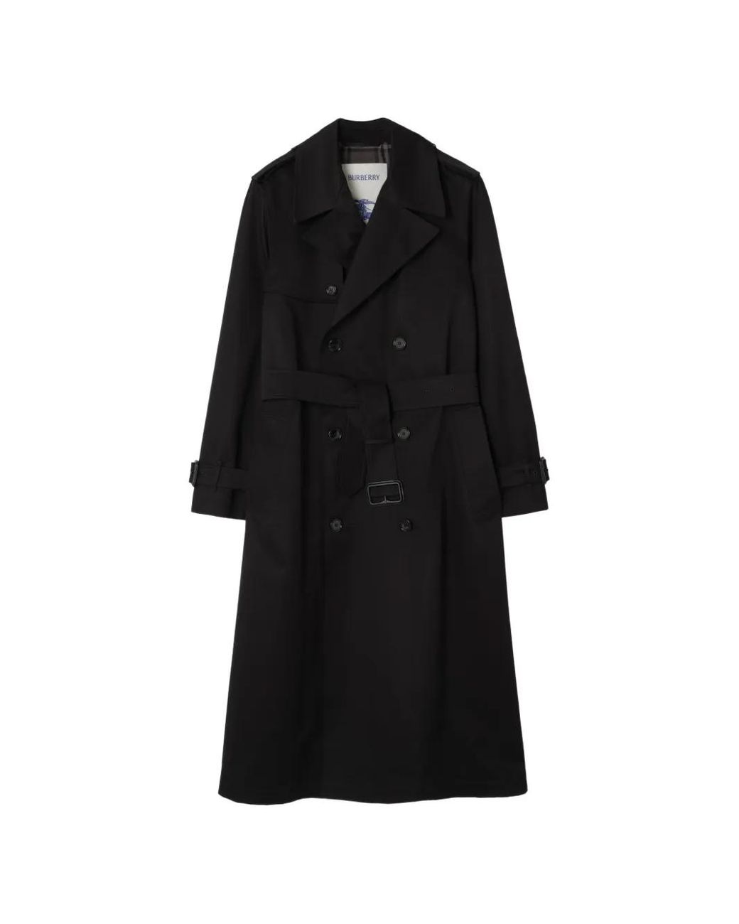 Burberry Black Long Gabardine Hoxton Trench Coat for men