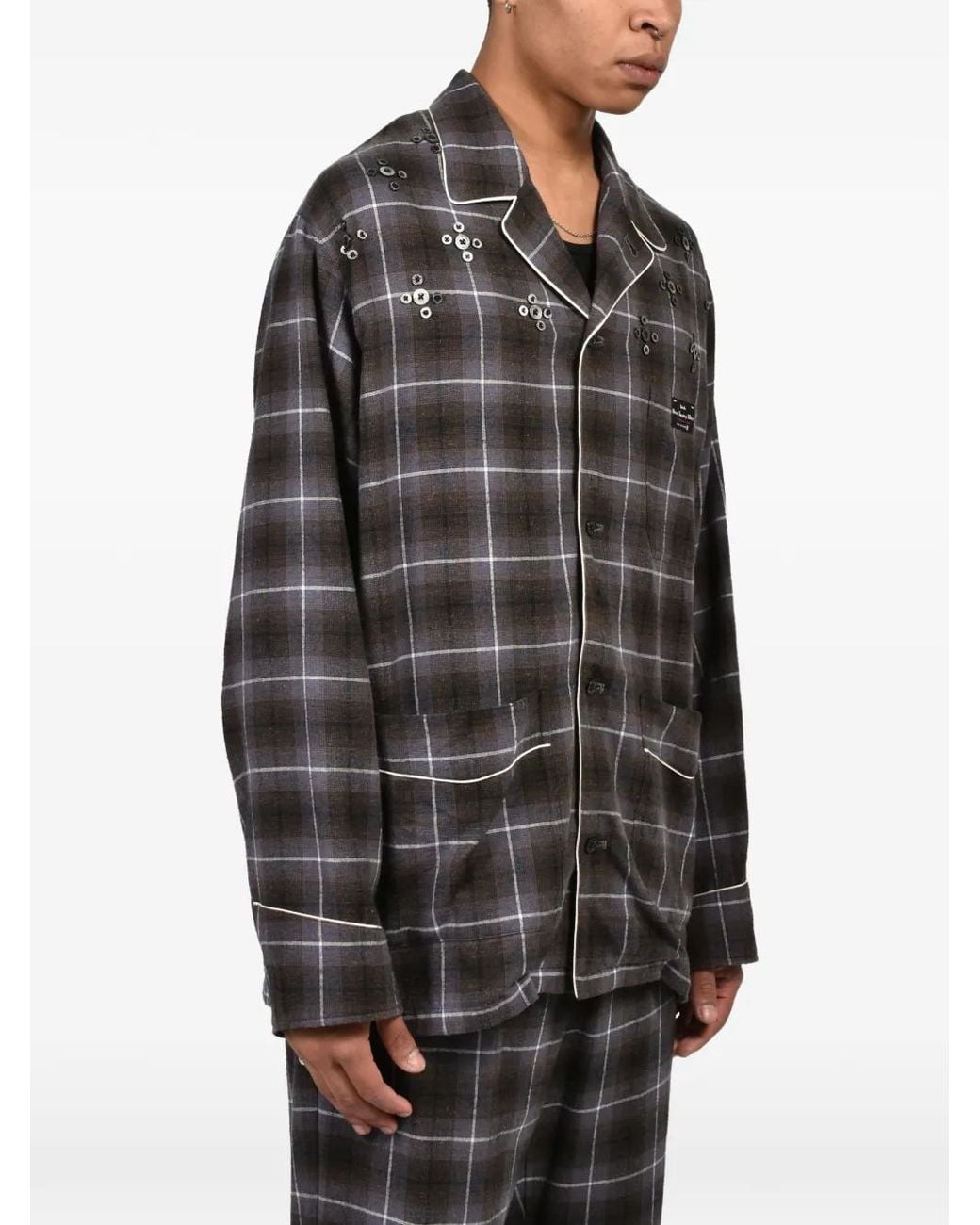 DAIRIKU Benjamin Button Check-Print Shirt in Black for Men | Lyst