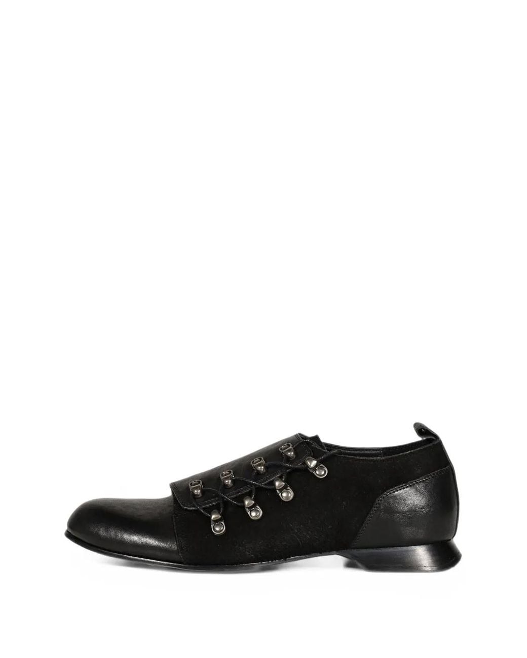 Troubled Waters Black Tracer Leather Derby Shoes for men