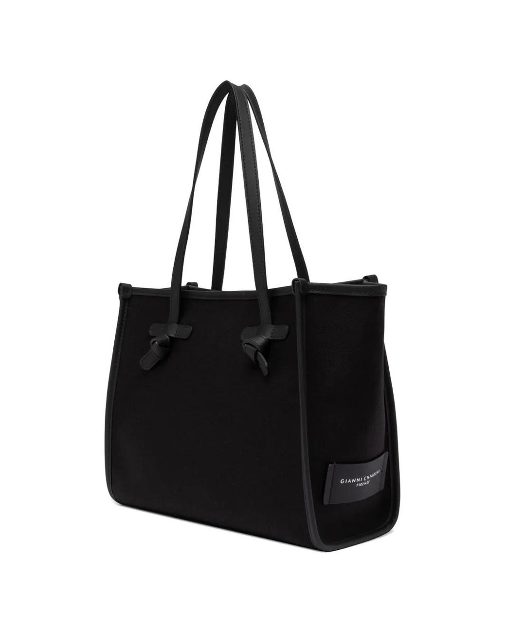 Gianni Chiarini Black Marcella Leather Trim Shopping Tote
