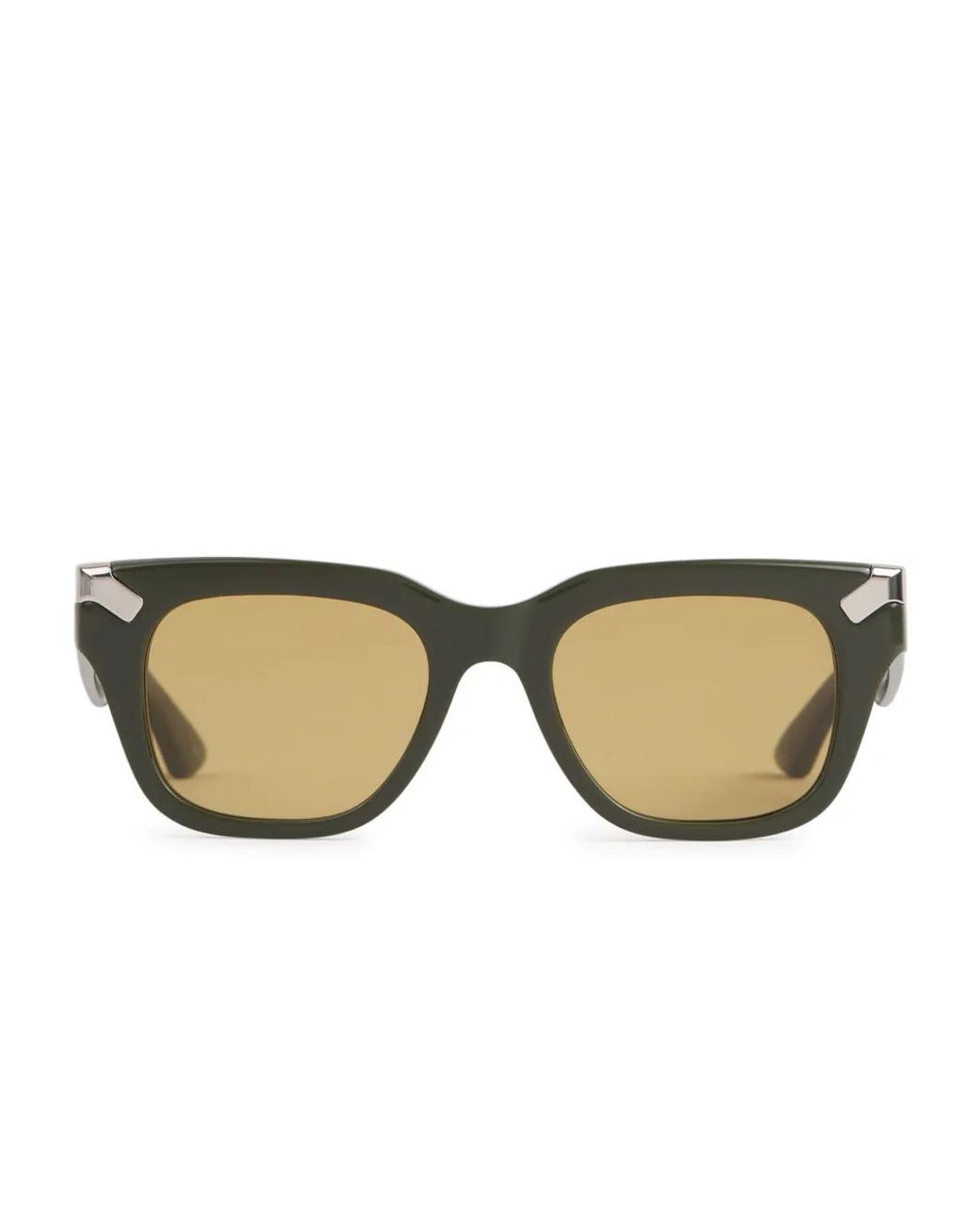 McQueen Natural Punk Rivet Square-Frame Sunglasses