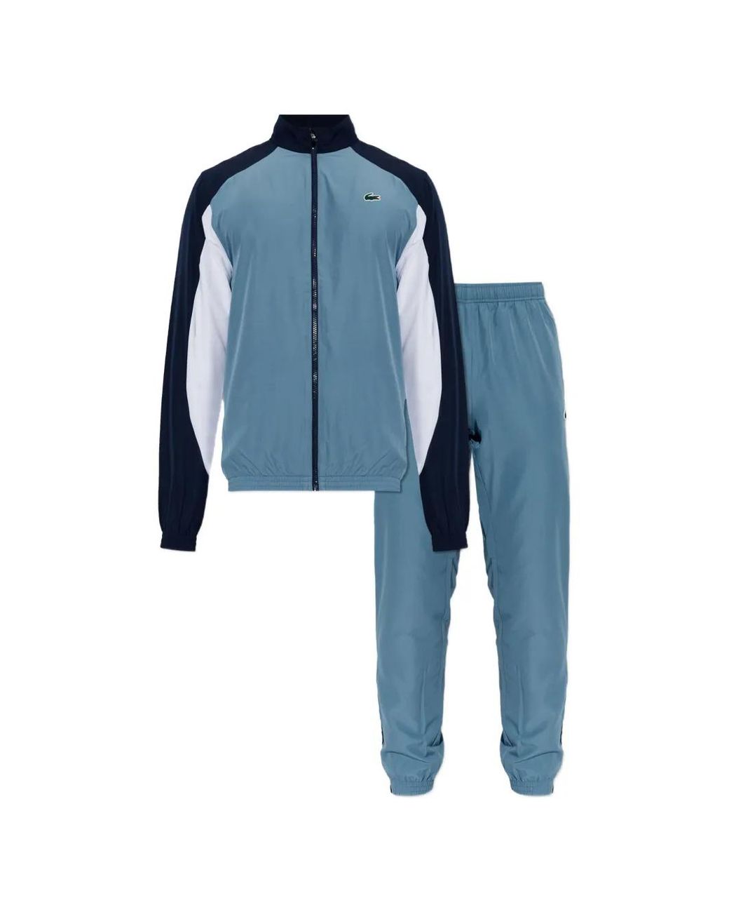 Lacoste Blue Logo-Patch Colour-Block Tracksuit for men