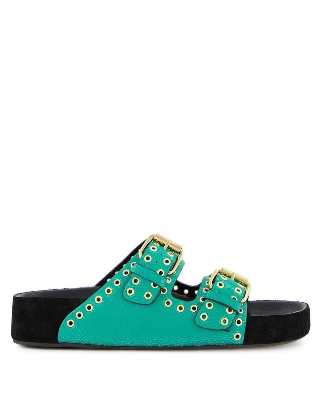 Isabel Marant Green Leather Slides