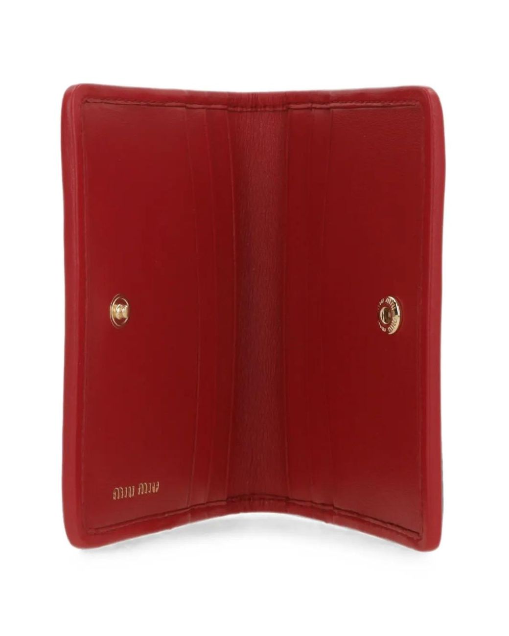 Miu Miu Red Matelassé Leather Wallet