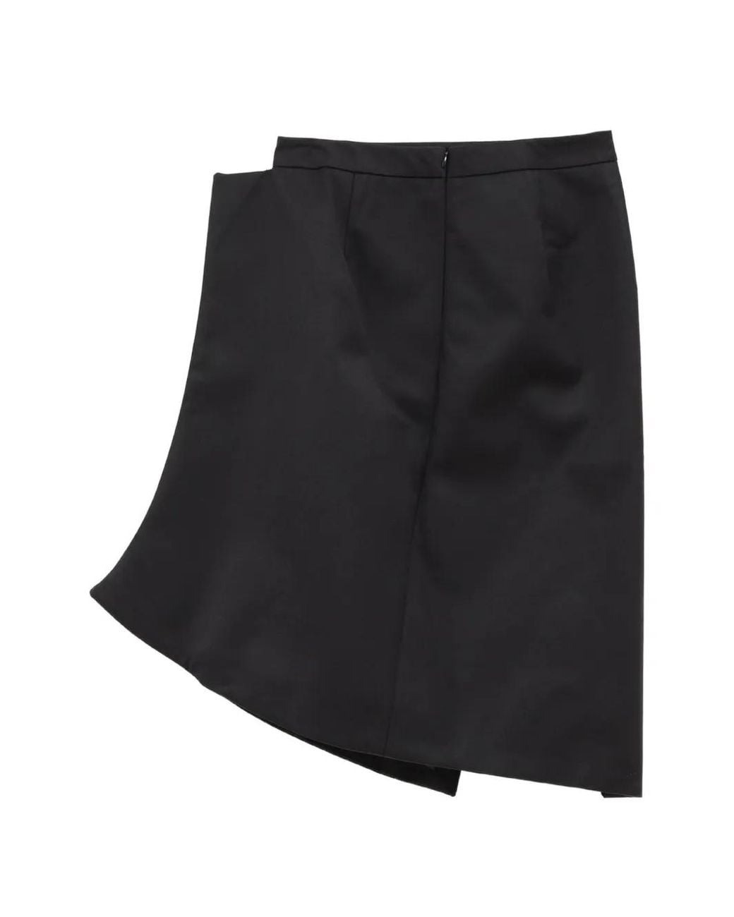 JULIE KEGELS Black Asymmetric Slit Midi Skirt