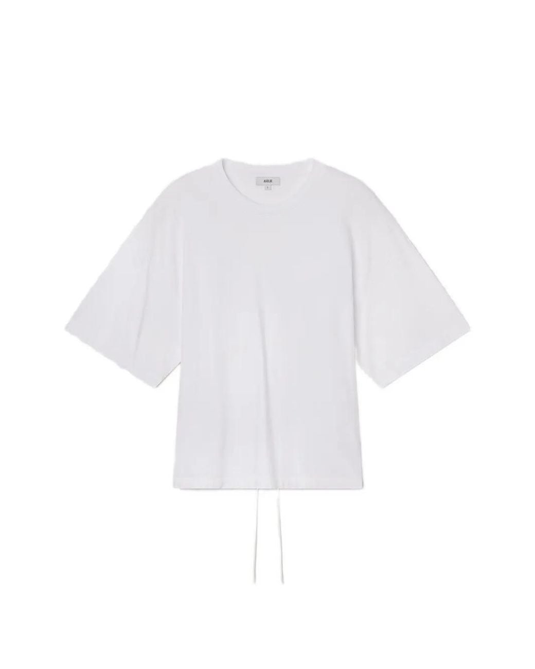 Agolde White Ellery Lace-Detail Cotton T-Shirt