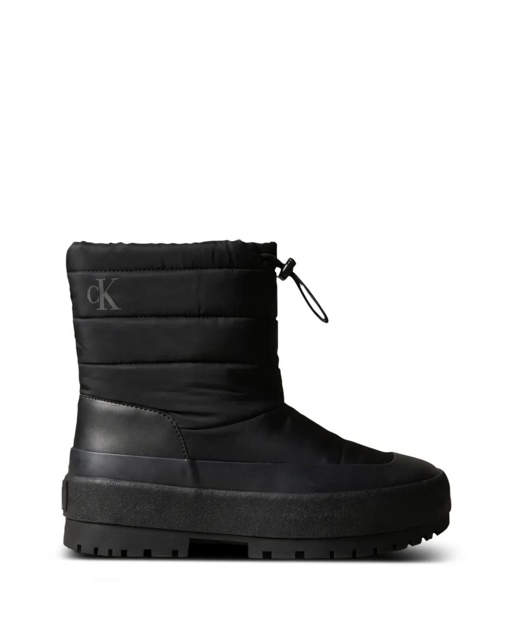 Calvin Klein Black Quilted Drawstring Rain Boots