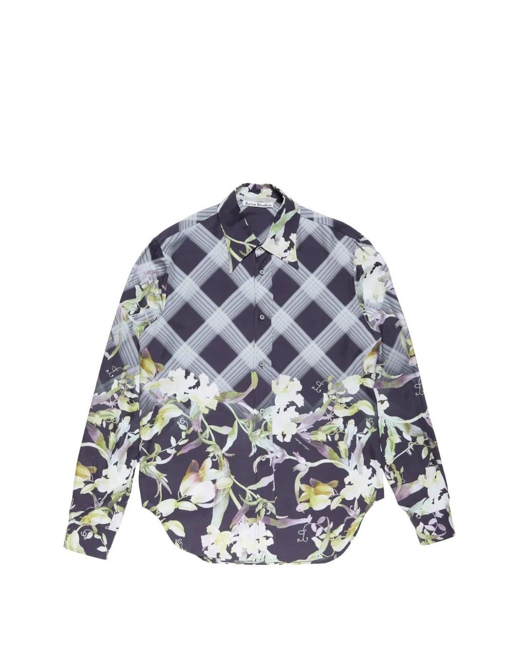 Acne Blue Floral-Print Shirt for men