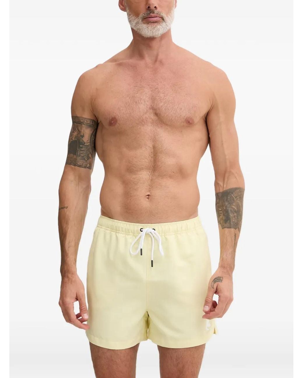 Karl Lagerfeld Multicolor Logo-Print Drawstring Swim Shorts for men