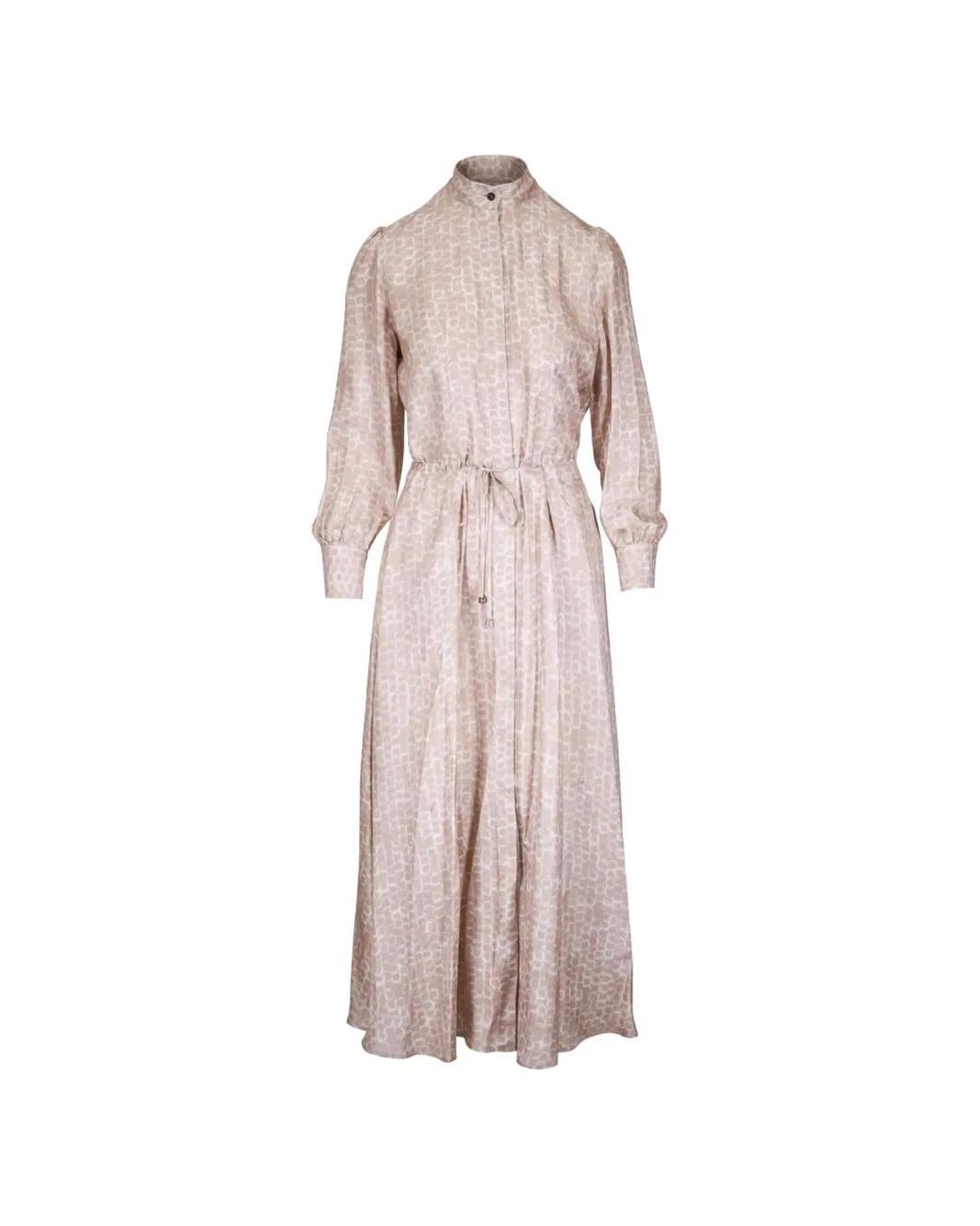 Kiton Pink All-Over-Pattern Drawstring-Waist Dress