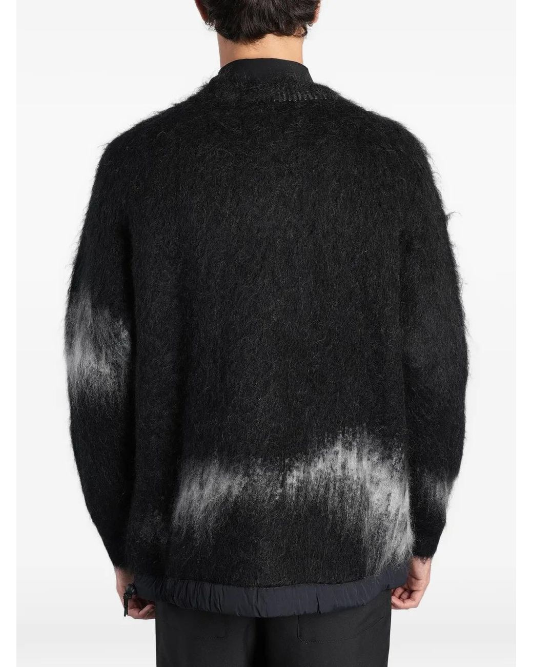 And Wander Black Zip-Pocket Brushed-Knit Sweater for men