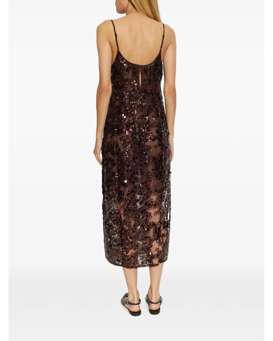 Baum und Pferdgarten White Avani Sequin-Embellished Midi Dress