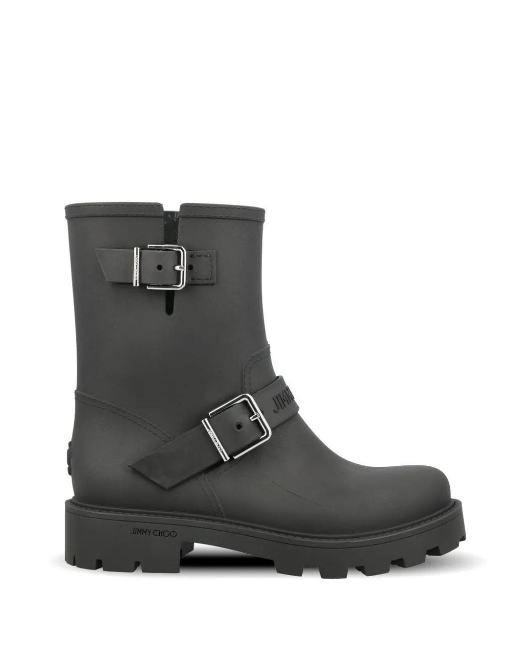Jimmy Choo Black Buckled Biker Boots