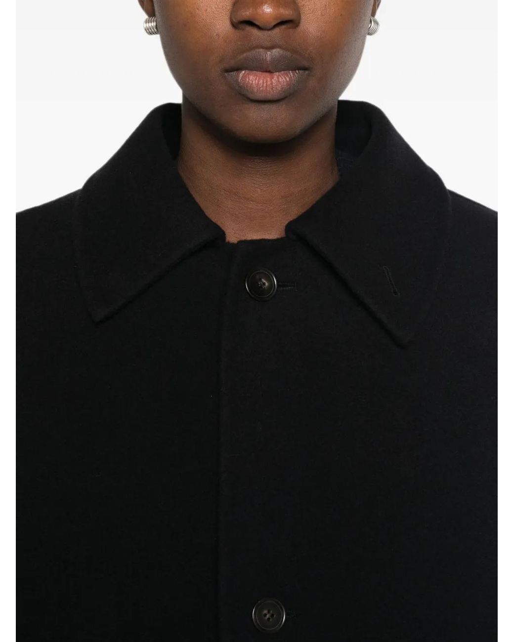Sofie D'Hoore Black Cousin Button-Fastening Classic-Collar Coat