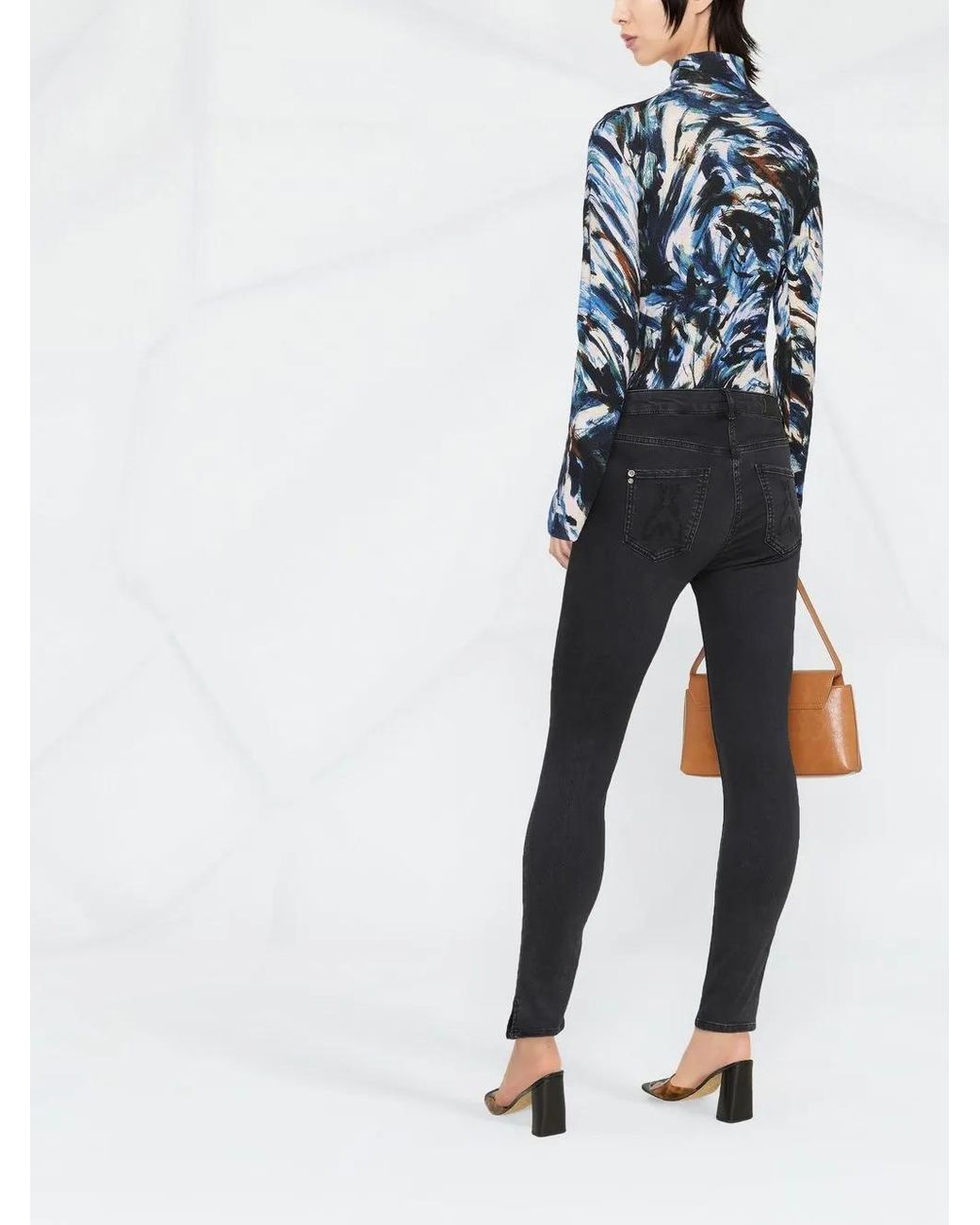 Patrizia Pepe Blue Washed Low-Rise Skinny Jeans