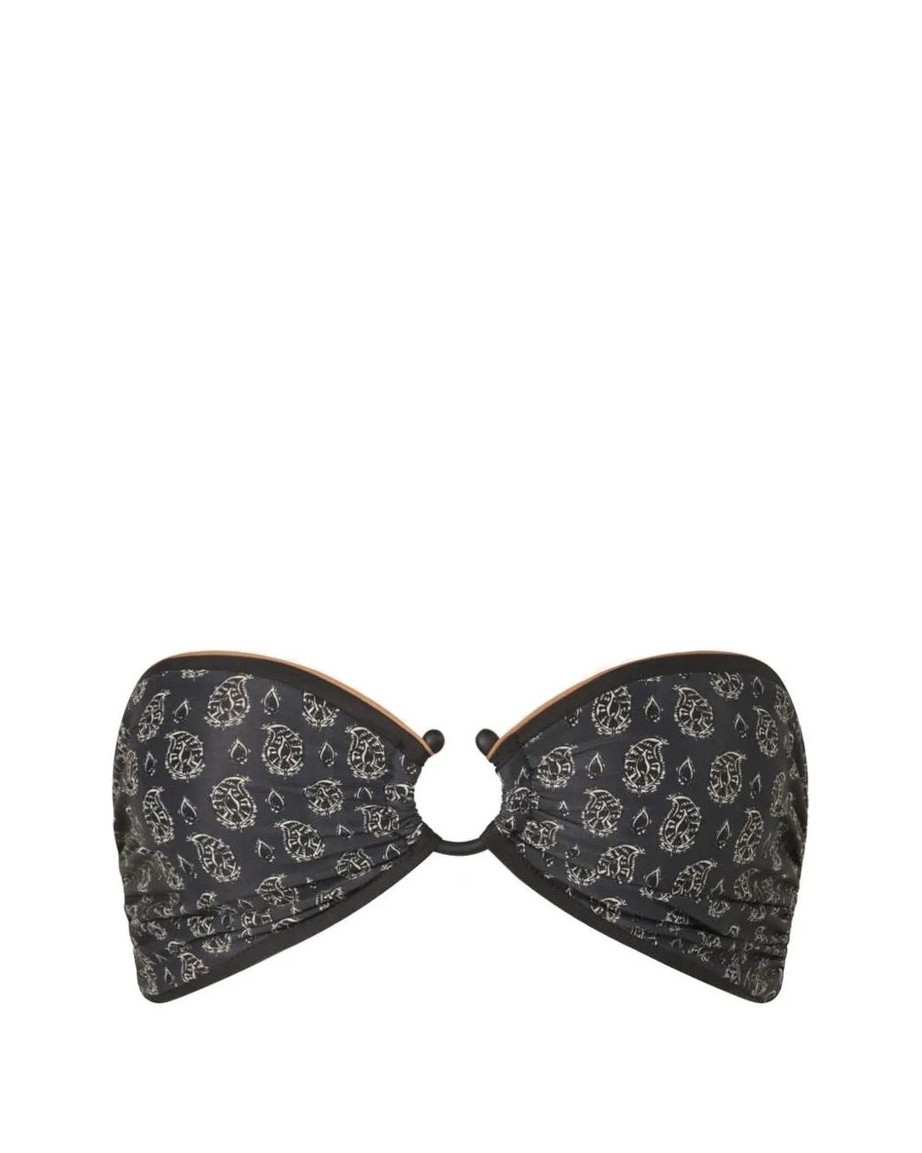 Johanna Ortiz Black Seawaters Paisley-Print Bikini Top