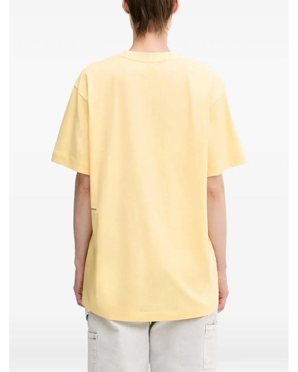 PANGAIA Yellow Text-Print T-Shirt