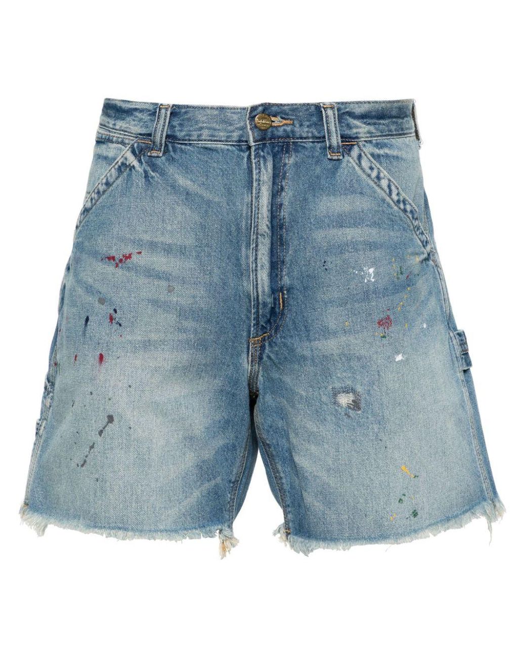 Polo Ralph Lauren Distressed Paint splatter Denim Shorts in Blue