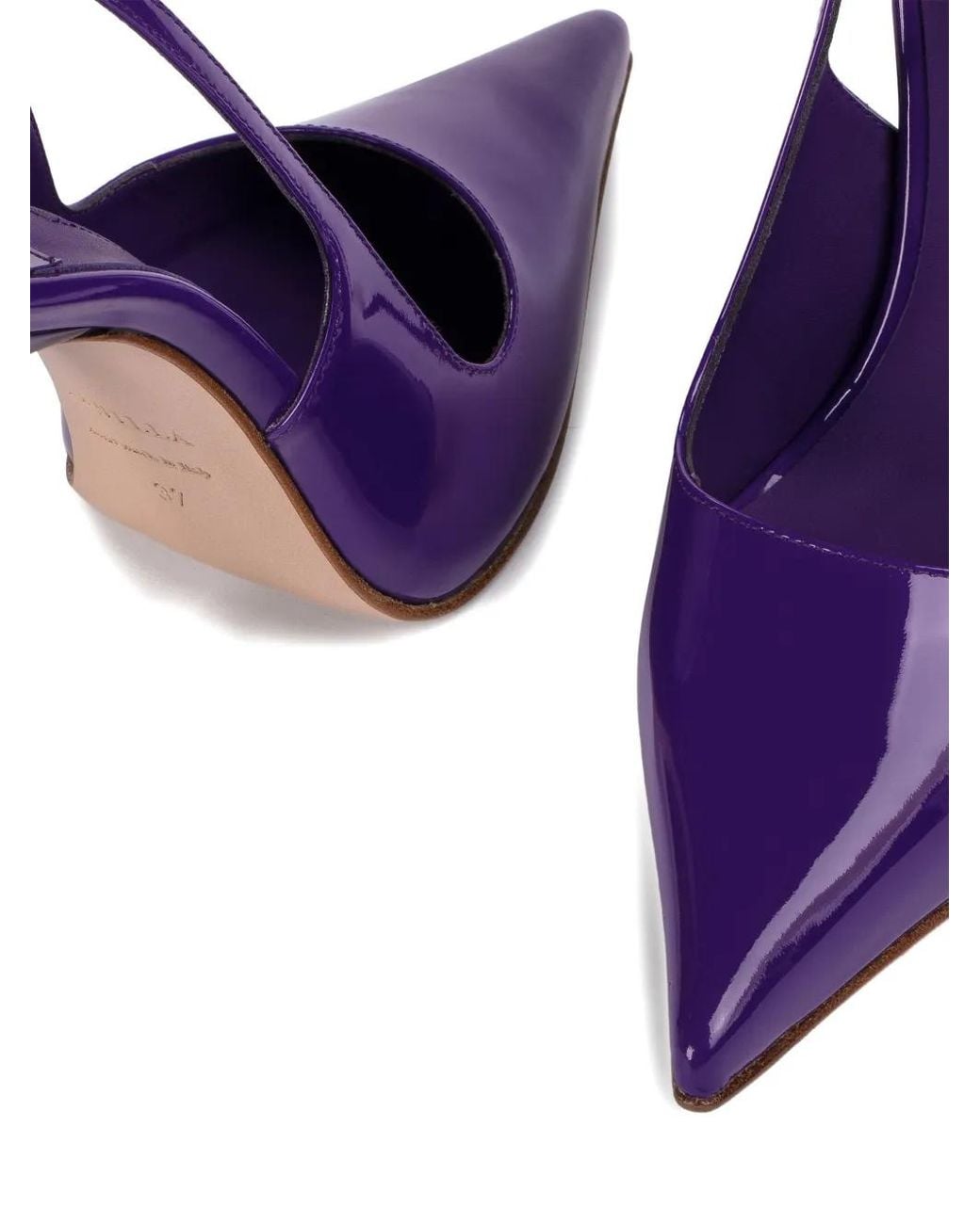 Le Silla Purple 120Mm Bella Slingback Pointed-Toe Pumps