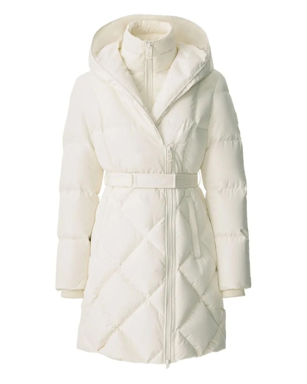 Mackage White Hooded Quilted Coat