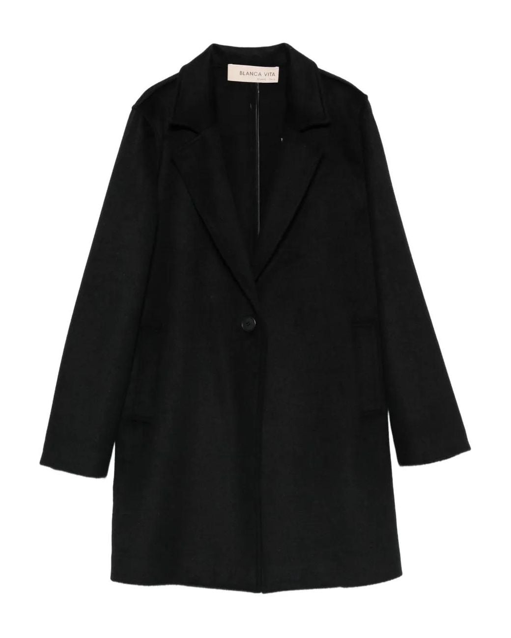 Blanca Vita Black Lapel Welt-Pocket Coat