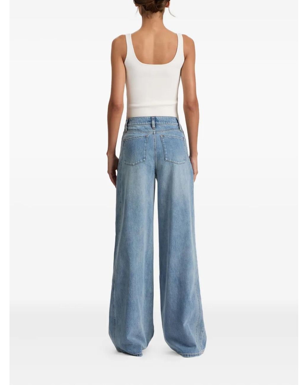 Alice + Olivia Blue Cool Wide-Leg Jeans
