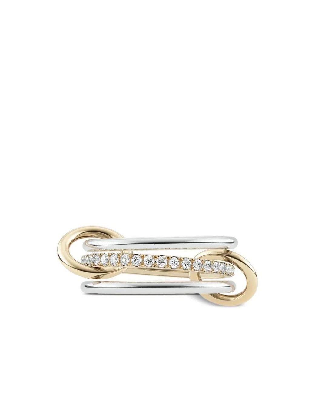 Spinelli Kilcollin White 18K And Three Link Diamond Ring