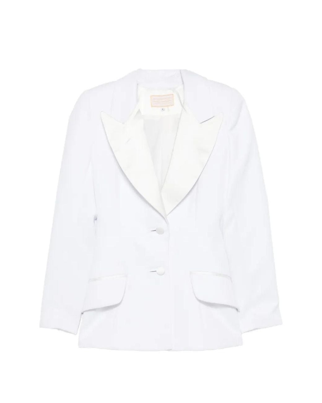 MITILIANE COUTURE White Peak-Lapel Blazer
