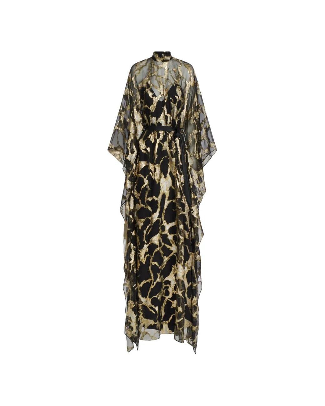 Taller Marmo Black Kintsugi Silk-Blend Maxi Dress