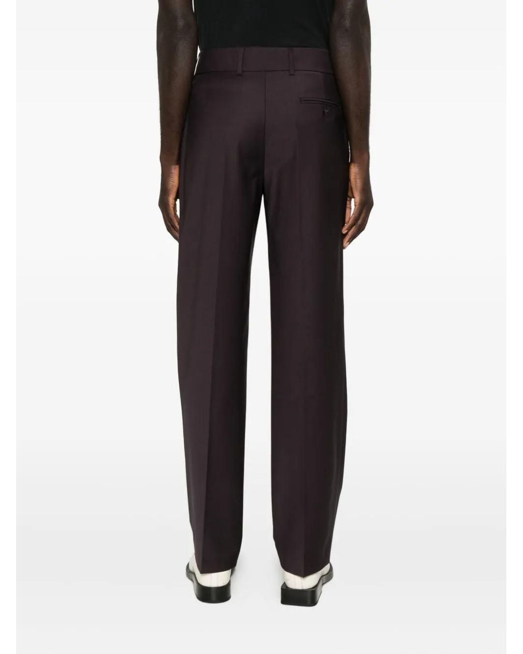 Patrizia Pepe Blue Slim-Fit Wool Trousers for men
