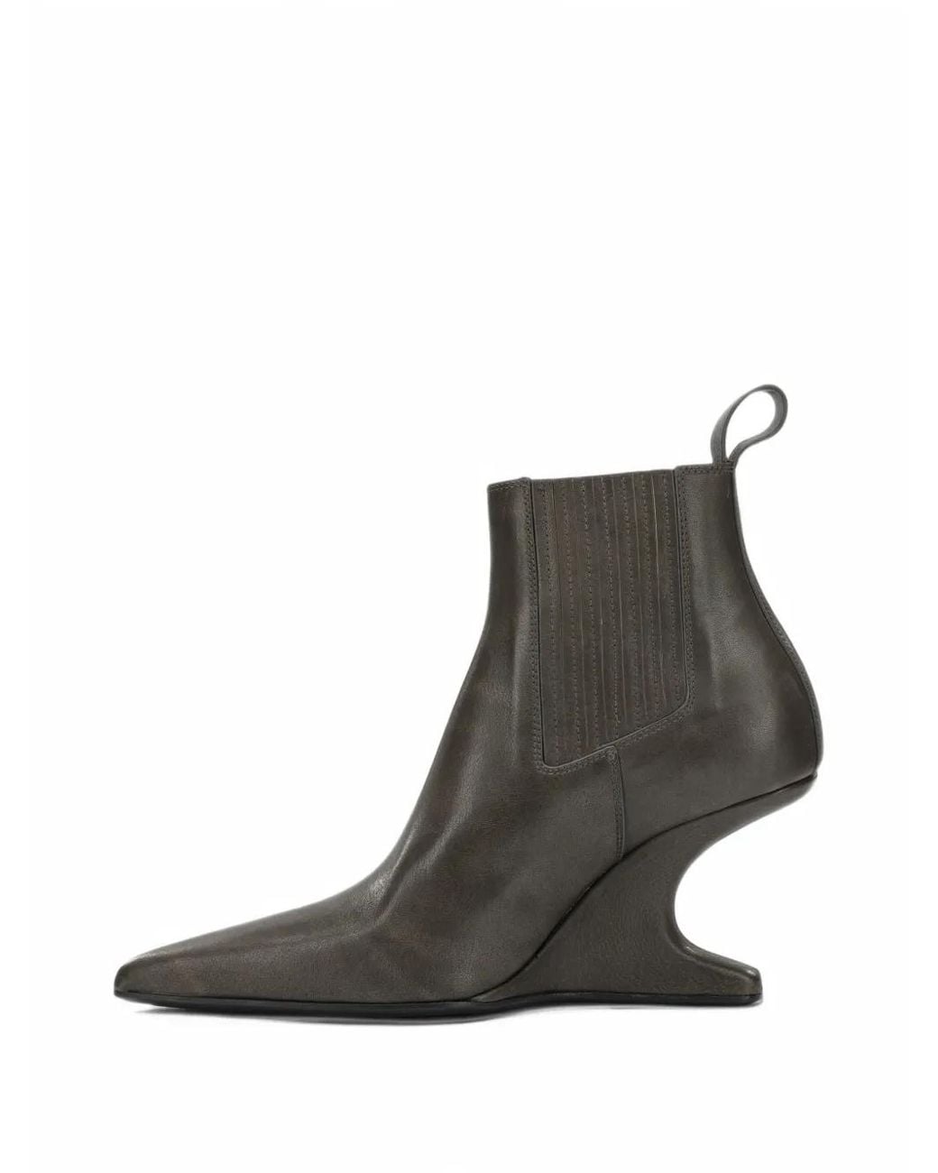 Rick Owens Black Sculptural-Wedge Ankle Boots