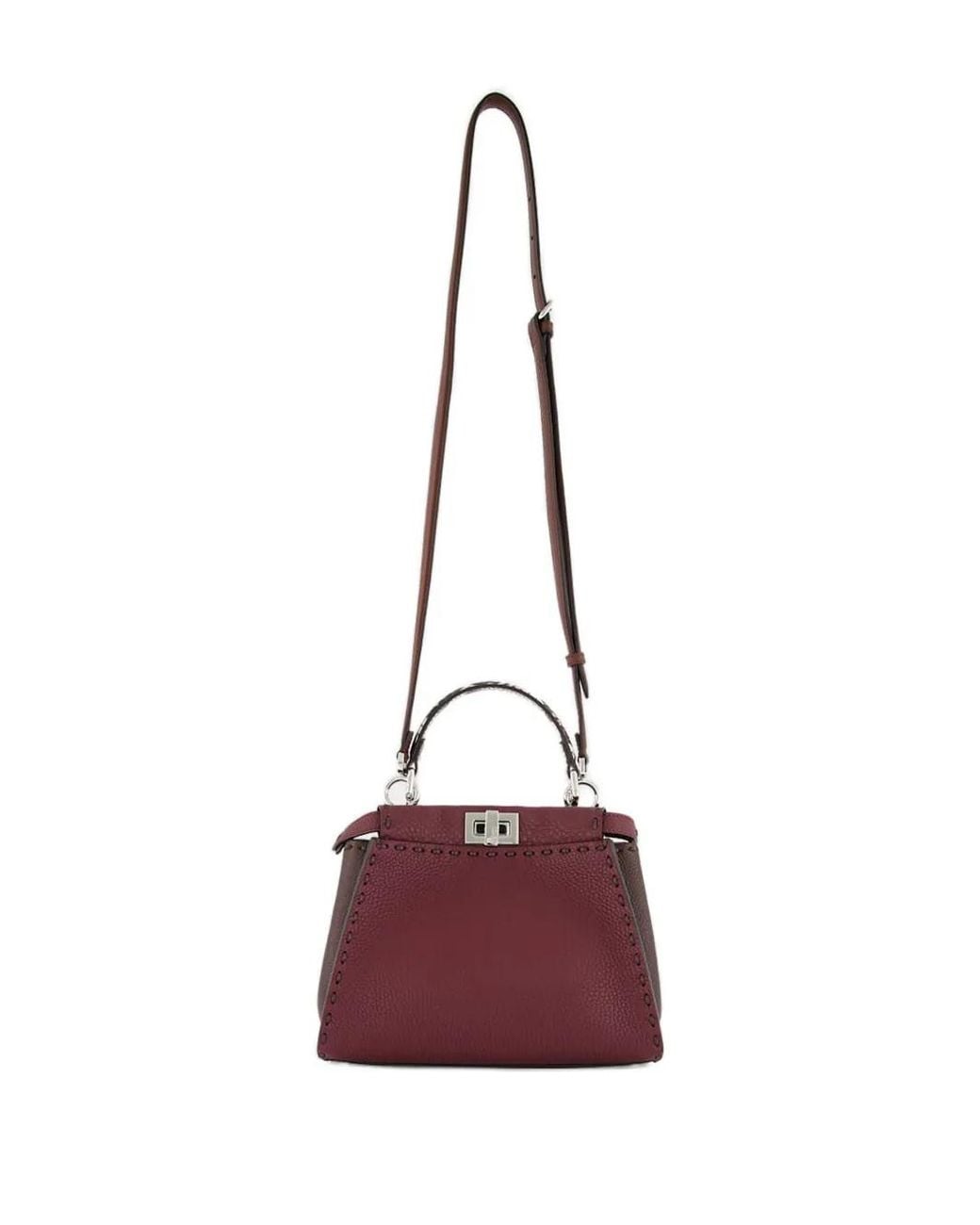 Fendi Purple Mini Peekaboo Selleria Tote Bag