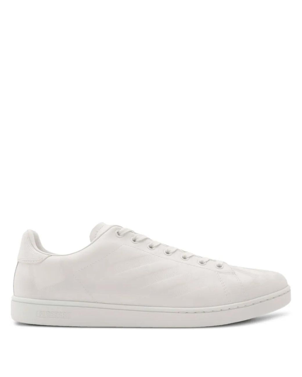 Burberry White Embossed Check Leather Set Sneakers for men