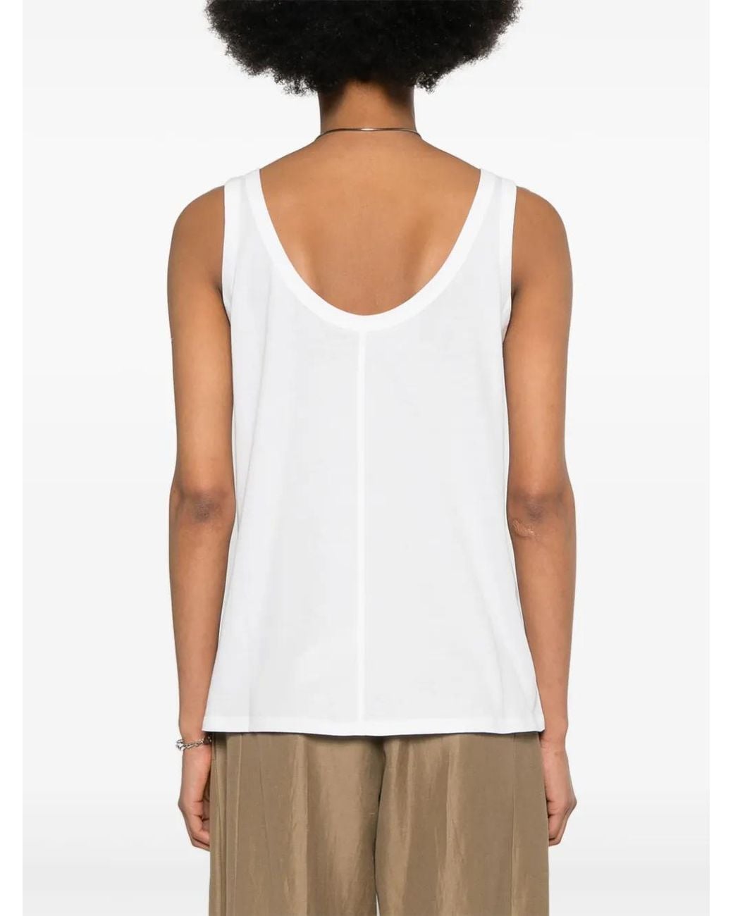 The Row White Aika Top In Cotton