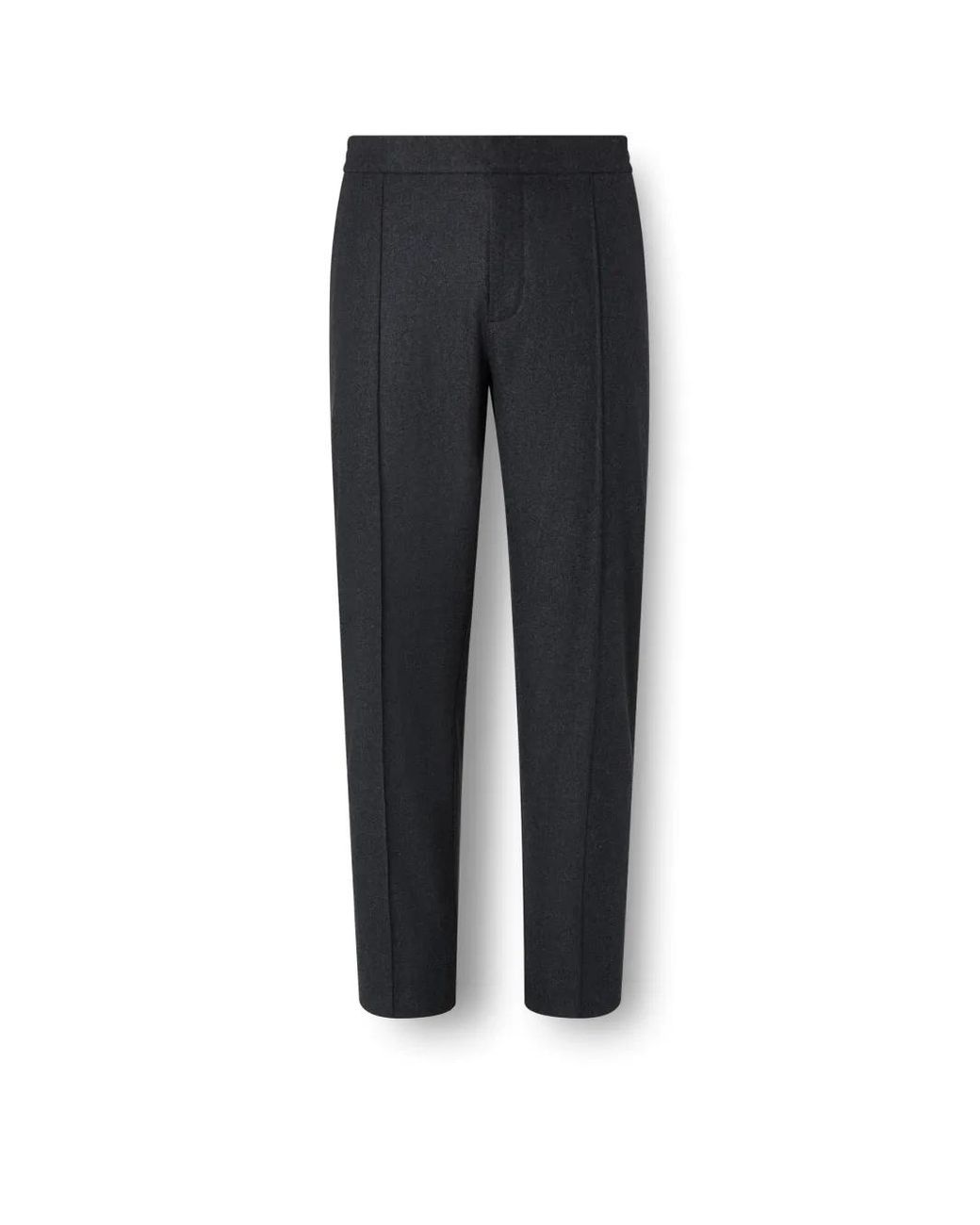 Zegna Blue Dark Mélange Wool Silk And Cashmere Pants for men