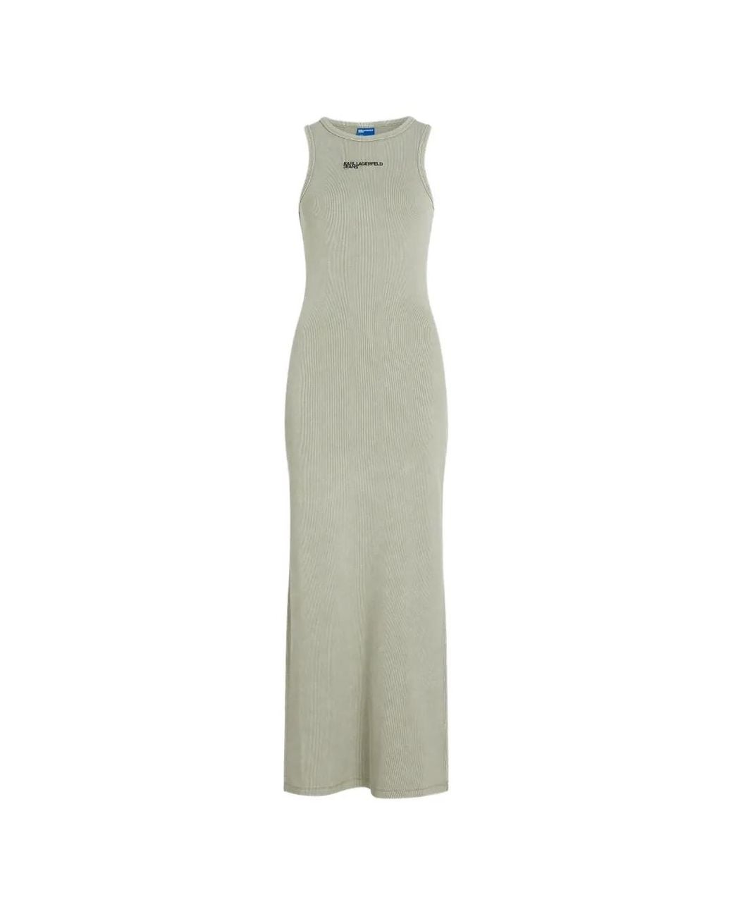 Karl Lagerfeld White Washed Ribbed Tank Dress