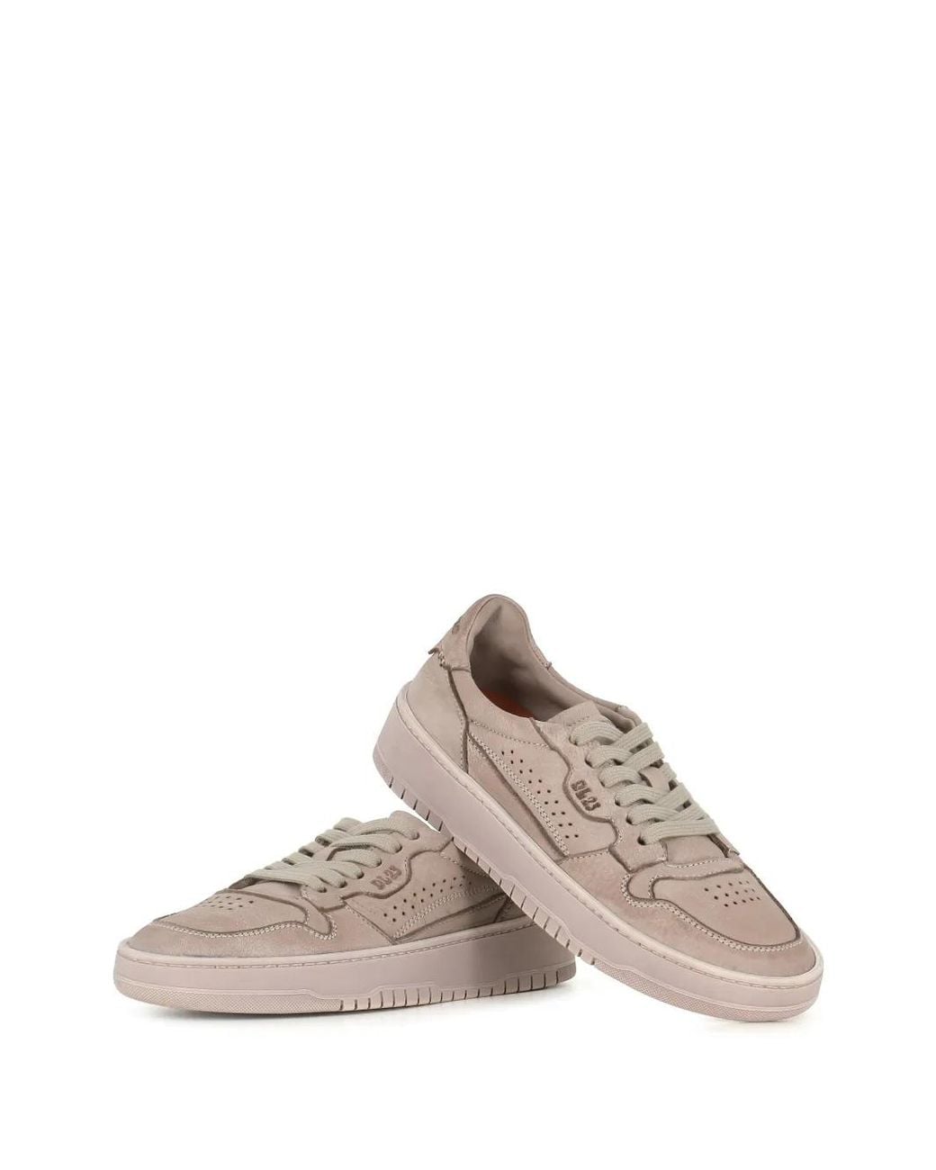 LEMARGO Pink Perforated Panelled Leather Sneakers