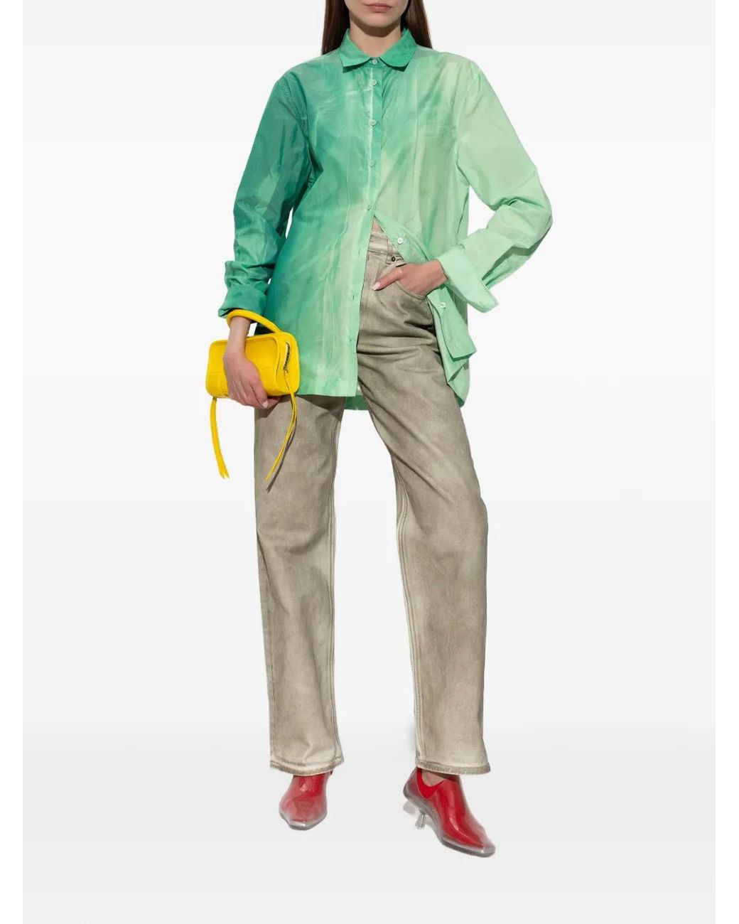 Loewe Green Button-Down Cotton Shirt
