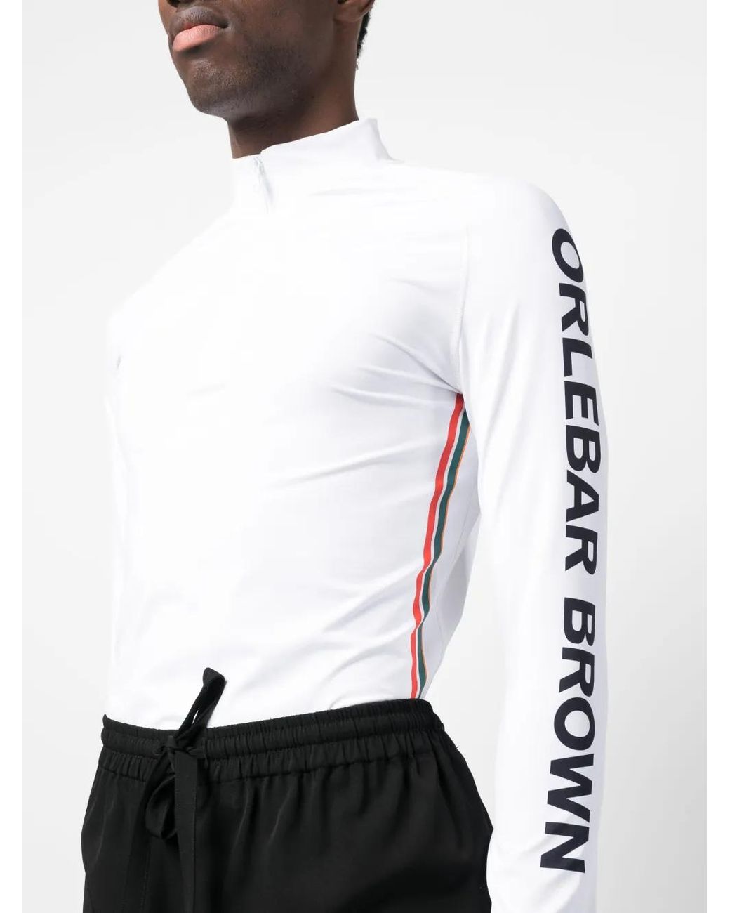 Orlebar Brown White Logo-Print Compression Jumper for men