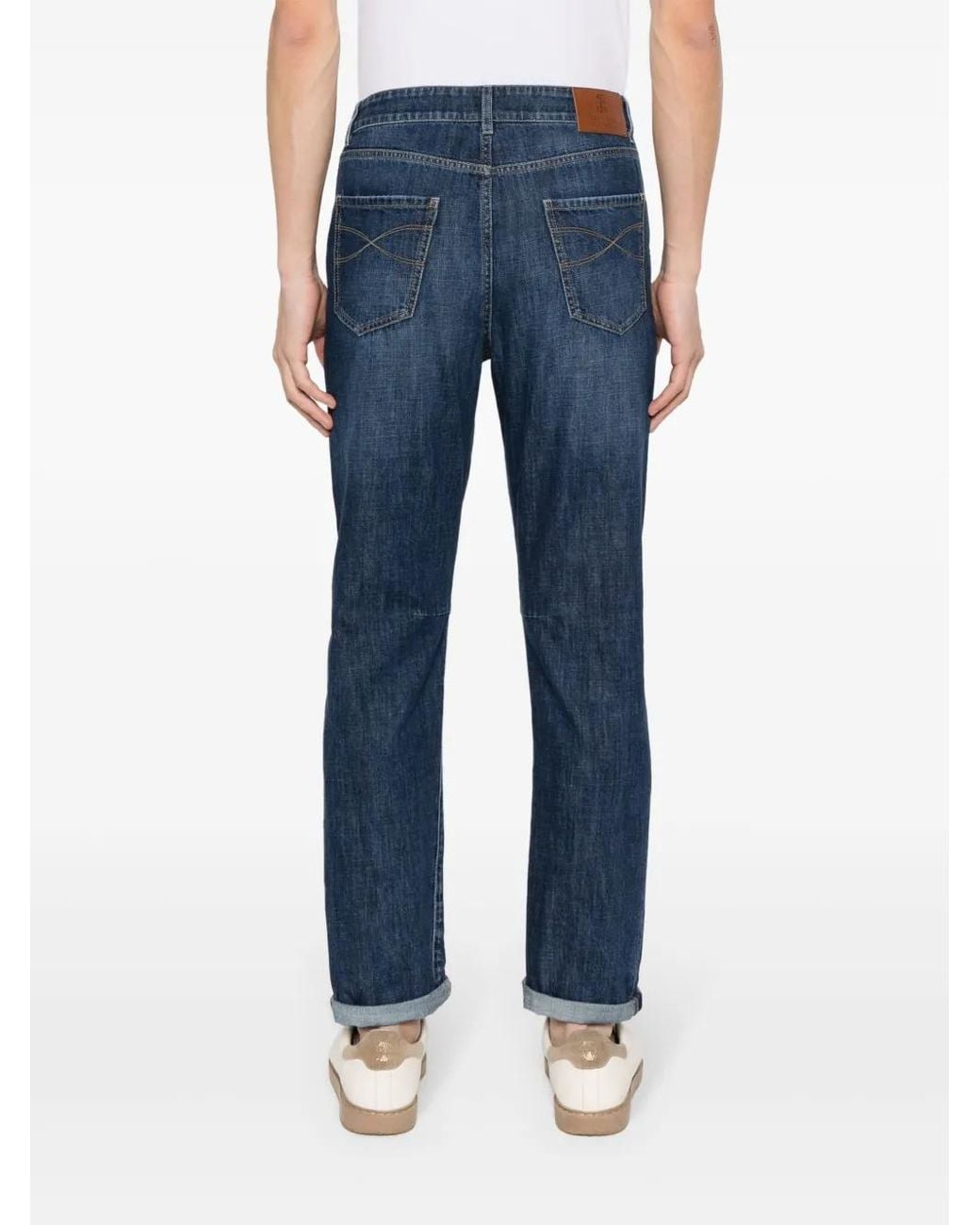 Brunello Cucinelli Blue Leisure Fit Light Denim for men