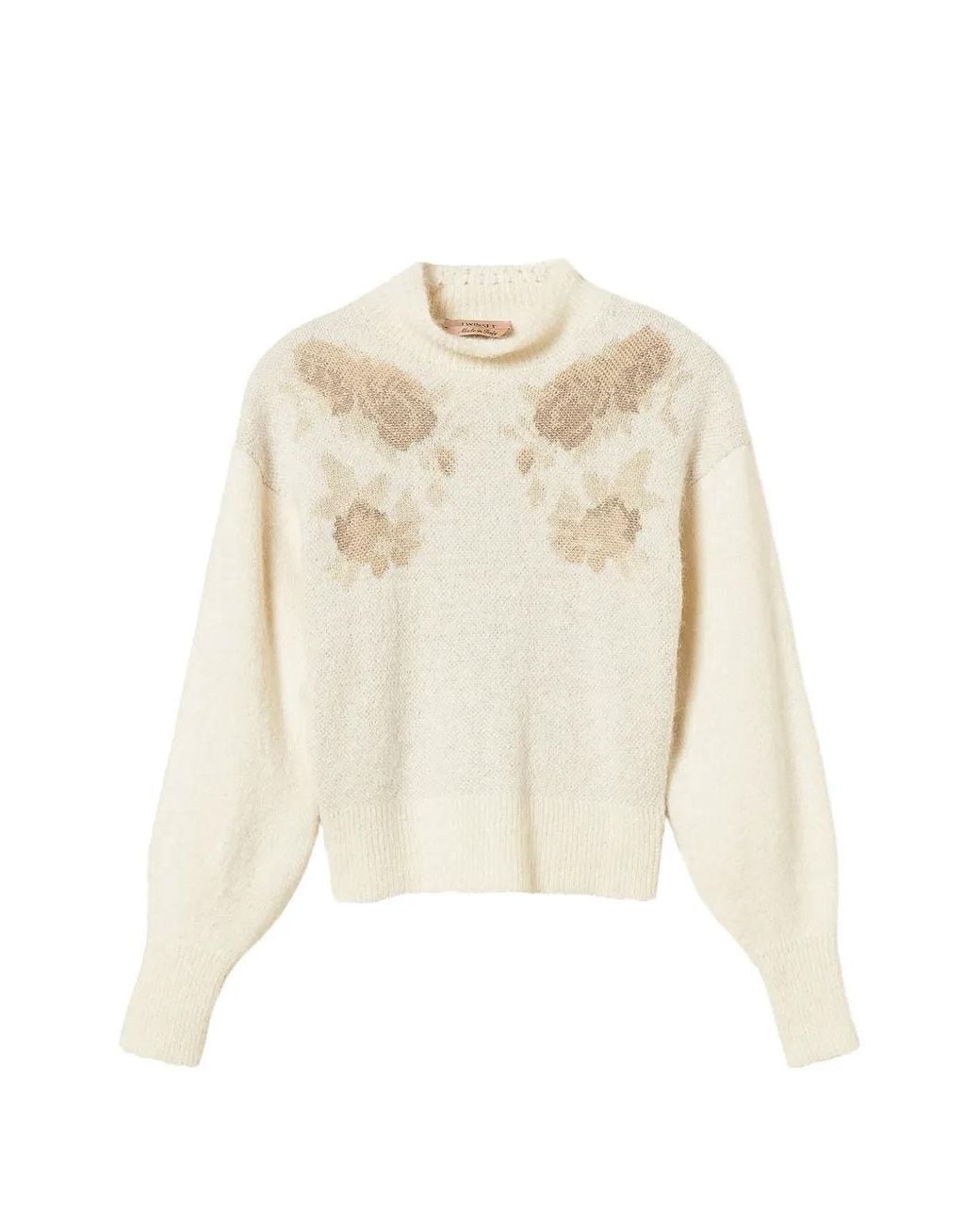Twinset White Jacquard Alpaca-Blend Jumper