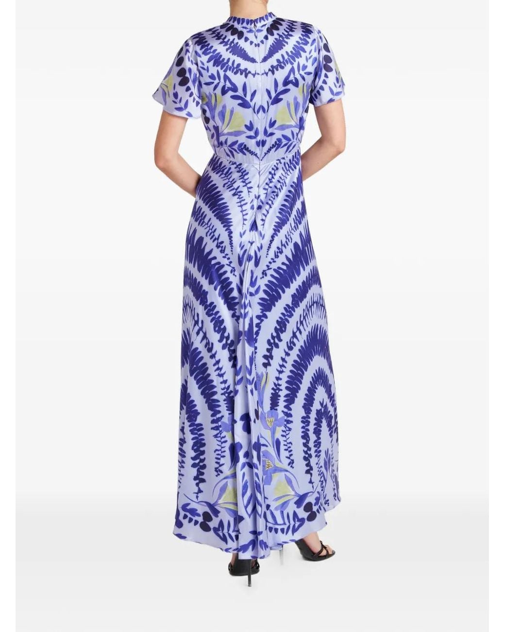 Temperley London Blue Ivy Silk Dress
