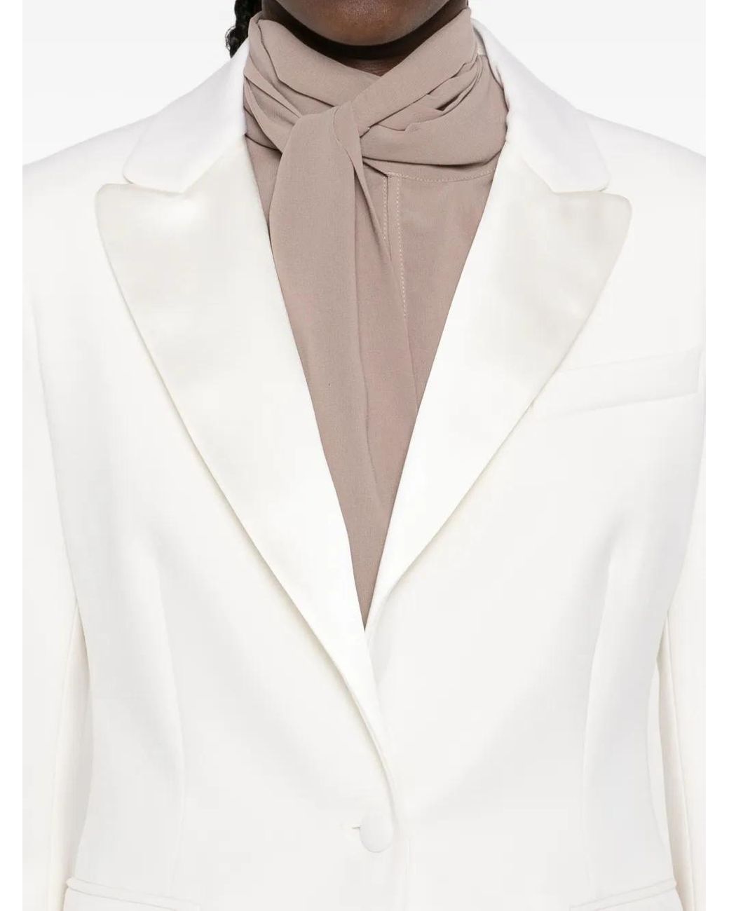 P.A.R.O.S.H. White Single-Breasted Wool-Blend Blazer